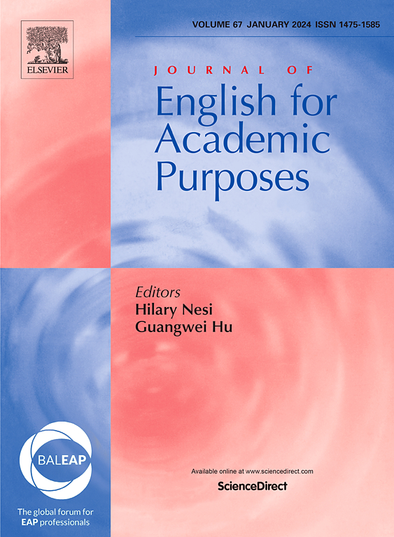 Go to journal home page - Journal of English for Academic Purposes